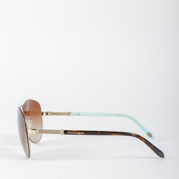Tiffany & Co. Gold Aviator Sunglasses - Picture 7 of 9